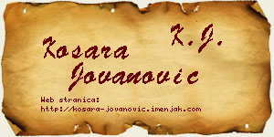 Kosara Jovanović vizit kartica